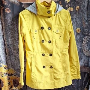 Hurley Yellow Utility Jacket with Gray Hood